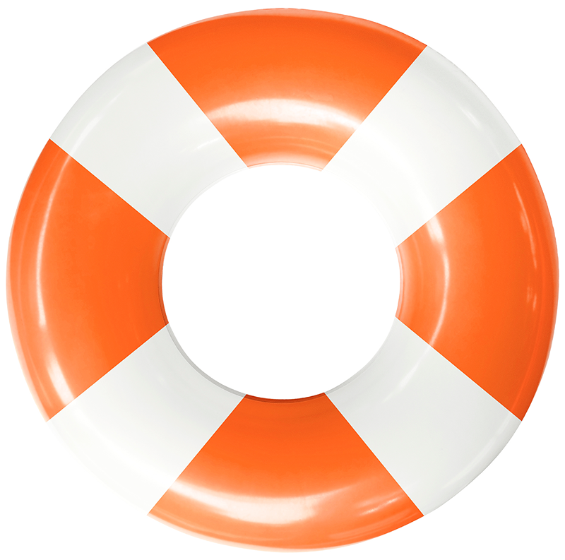 Orange and White Pool Tube